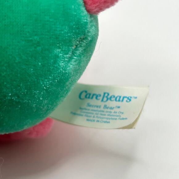 Plush Care Bears Secret Heart Lock Hoodie Pink Stuffed 2005 Vintage Rare - Picture 3 of 5